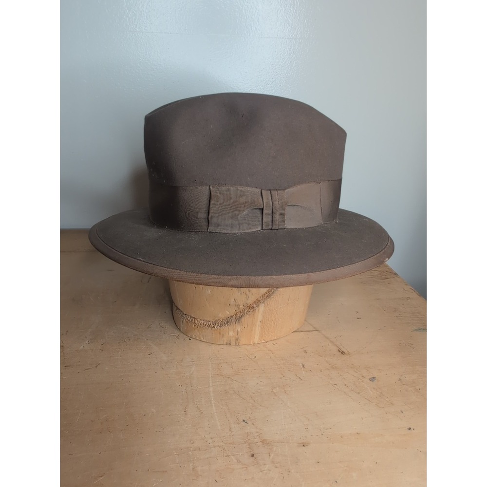 Vintage Royal Stetson Whippet Fedora Hat Light Brown Size 7